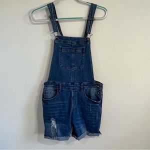 Others Follow Denim Overall Shorts Shortall Overalls Sz M